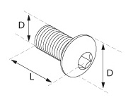 Button Headed Screws (20No.) - Model 9120 CAD Drawing